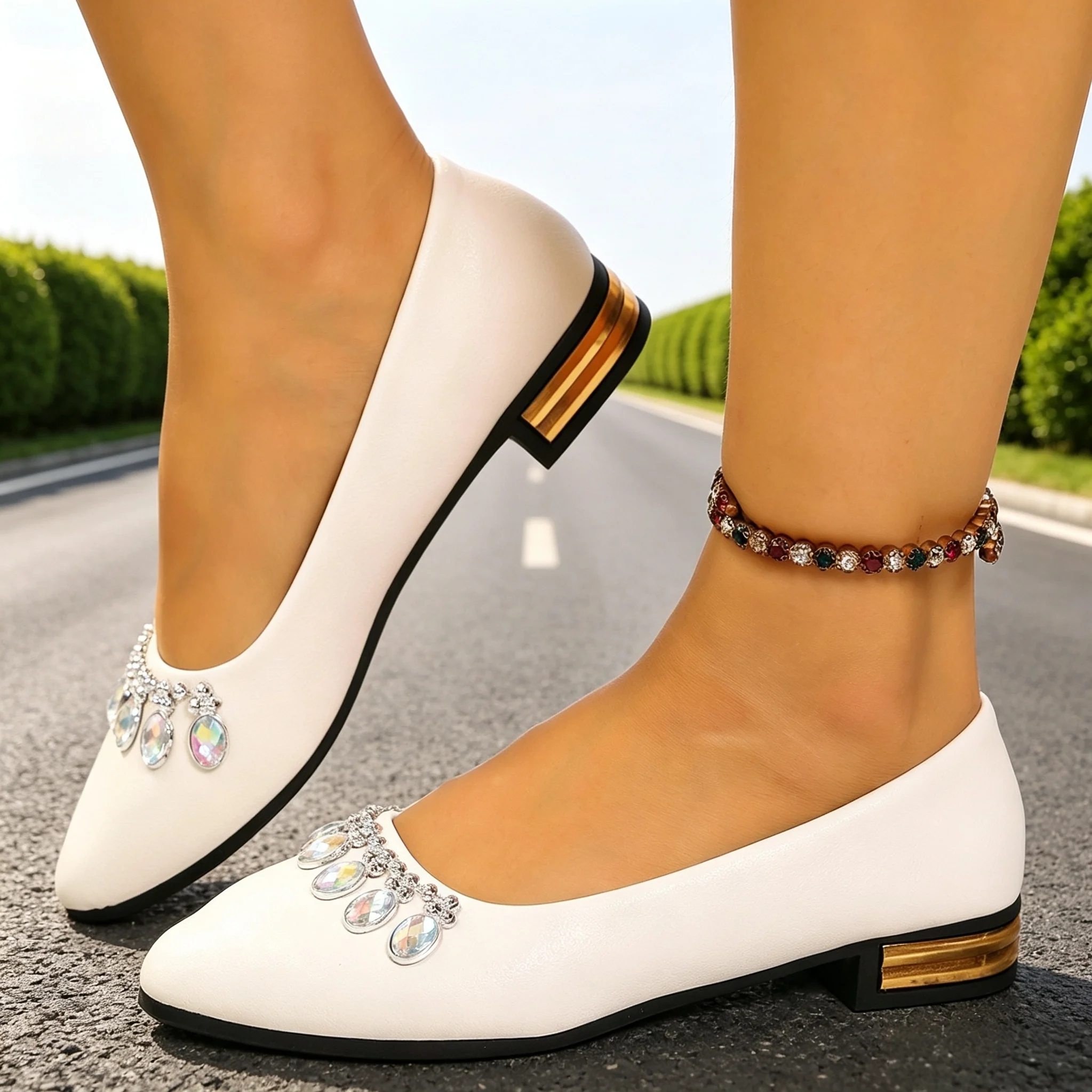 Heels - أحذية نسائية مسطحة ذات مقدمة مدببة،